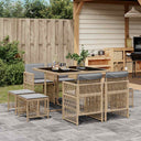vidaXL 9-delige Tuinset poly rattan zwart