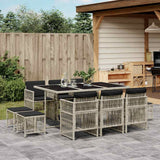 vidaXL 9-delige Tuinset poly rattan zwart