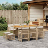 vidaXL 9-delige Tuinset poly rattan zwart