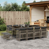 vidaXL 9-delige Tuinset poly rattan zwart