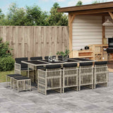 vidaXL 9-delige Tuinset poly rattan zwart