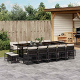 vidaXL 9-delige Tuinset poly rattan zwart