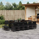 vidaXL 9-delige Tuinset poly rattan zwart