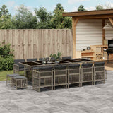 vidaXL 9-delige Tuinset poly rattan zwart