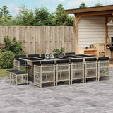 vidaXL 9-delige Tuinset poly rattan zwart