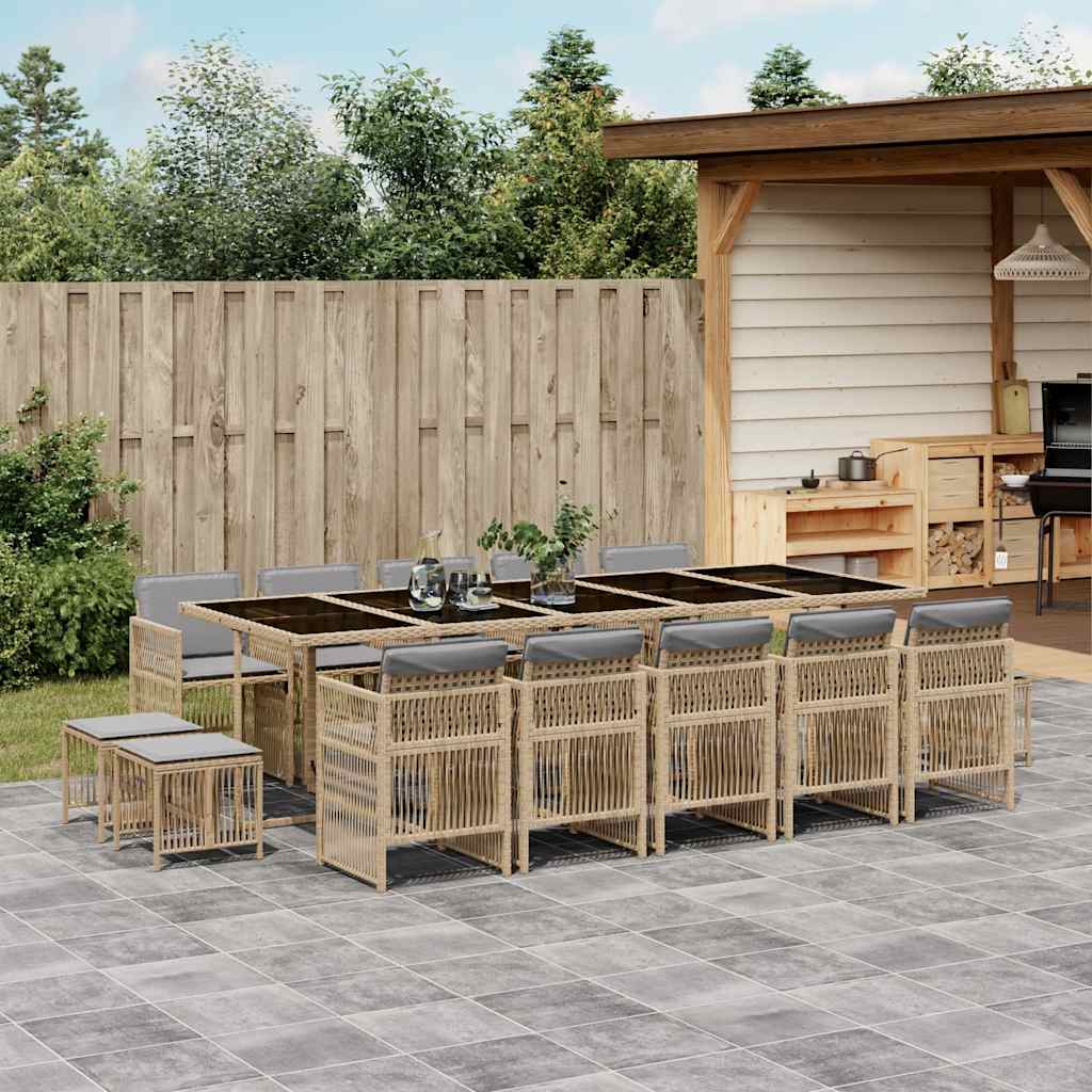 vidaXL 9-delige Tuinset poly rattan zwart