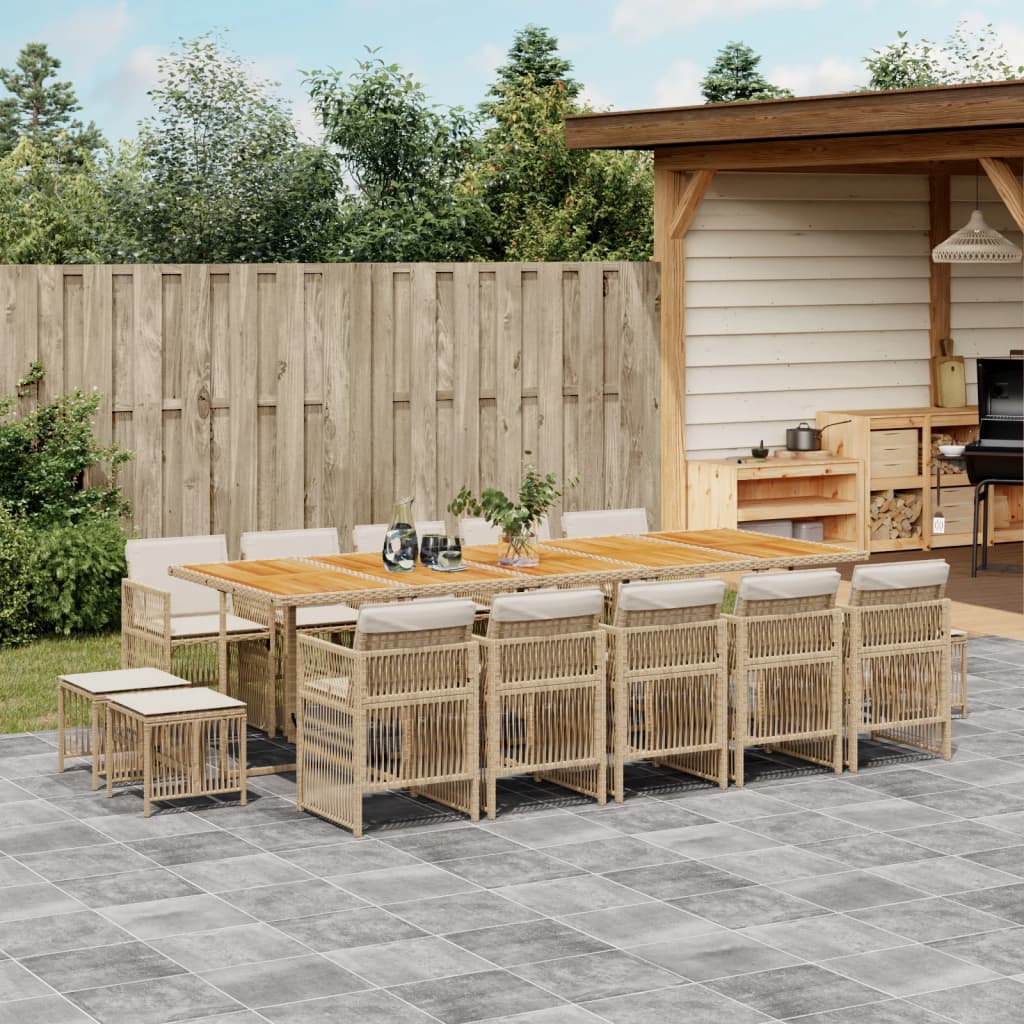vidaXL 9-delige Tuinset poly rattan zwart