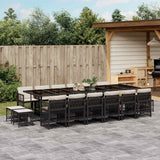vidaXL 9-delige Tuinset poly rattan zwart