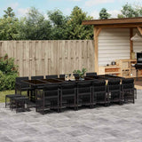 vidaXL 9-delige Tuinset poly rattan zwart