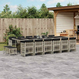 vidaXL 9-delige Tuinset poly rattan zwart