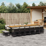 vidaXL 9-delige Tuinset poly rattan zwart
