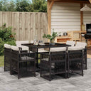 vidaXL 9-delige Tuinset poly rattan zwart