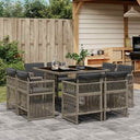 vidaXL 9-delige Tuinset poly rattan zwart