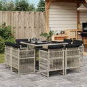 vidaXL 9-delige Tuinset poly rattan zwart