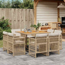 vidaXL 9-delige Tuinset poly rattan zwart
