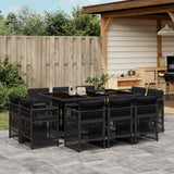 vidaXL 9-delige Tuinset poly rattan zwart