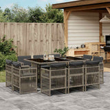 vidaXL 9-delige Tuinset poly rattan zwart