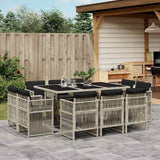 vidaXL 9-delige Tuinset poly rattan zwart