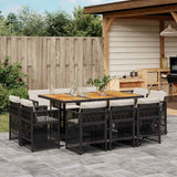 vidaXL 9-delige Tuinset poly rattan zwart
