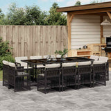 vidaXL 9-delige Tuinset poly rattan zwart