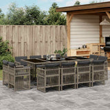 vidaXL 9-delige Tuinset poly rattan zwart