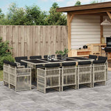 vidaXL 9-delige Tuinset poly rattan zwart