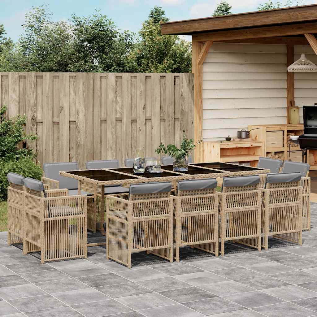 vidaXL 9-delige Tuinset poly rattan zwart