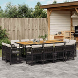 vidaXL 9-delige Tuinset poly rattan zwart