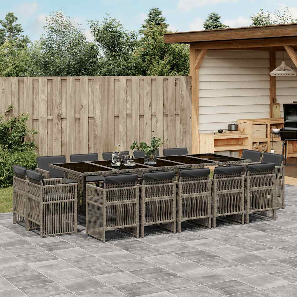 vidaXL 9-delige Tuinset poly rattan zwart