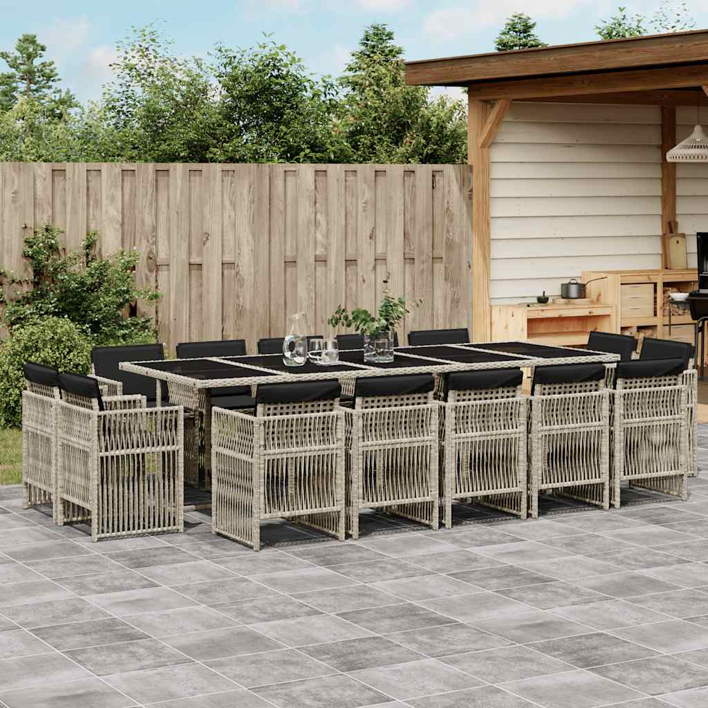 vidaXL 9-delige Tuinset poly rattan zwart