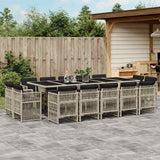 vidaXL 9-delige Tuinset poly rattan zwart
