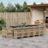 vidaXL 9-delige Tuinset poly rattan zwart