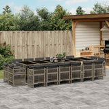 vidaXL 9-delige Tuinset poly rattan zwart