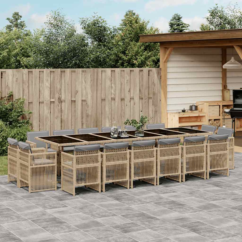 vidaXL 9-delige Tuinset poly rattan zwart