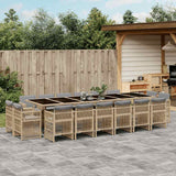 vidaXL 9-delige Tuinset poly rattan zwart