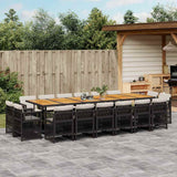 vidaXL 9-delige Tuinset poly rattan zwart