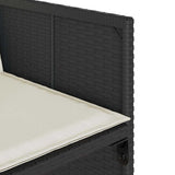 vidaXL 5-delige Tuinset met kussens poly rattan zwart