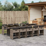 vidaXL 5-delige Tuinset met kussens poly rattan zwart