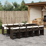 vidaXL 5-delige Tuinset met kussens poly rattan zwart