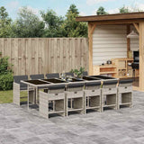 vidaXL 5-delige Tuinset met kussens poly rattan zwart