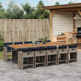 vidaXL 5-delige Tuinset met kussens poly rattan zwart
