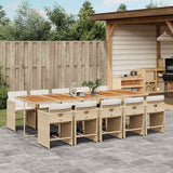vidaXL 5-delige Tuinset met kussens poly rattan zwart