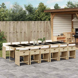 vidaXL 5-delige Tuinset met kussens poly rattan zwart