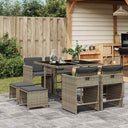 vidaXL 9-delige Tuinset poly rattan zwart