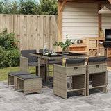 vidaXL 9-delige Tuinset poly rattan zwart