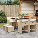 vidaXL 9-delige Tuinset poly rattan zwart