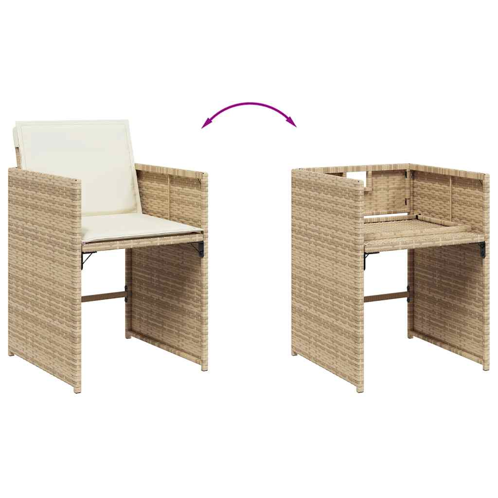 vidaXL 9-delige Tuinset poly rattan zwart