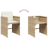 vidaXL 9-delige Tuinset poly rattan zwart