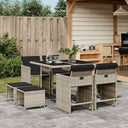 vidaXL 9-delige Tuinset poly rattan zwart