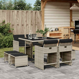 vidaXL 9-delige Tuinset poly rattan zwart